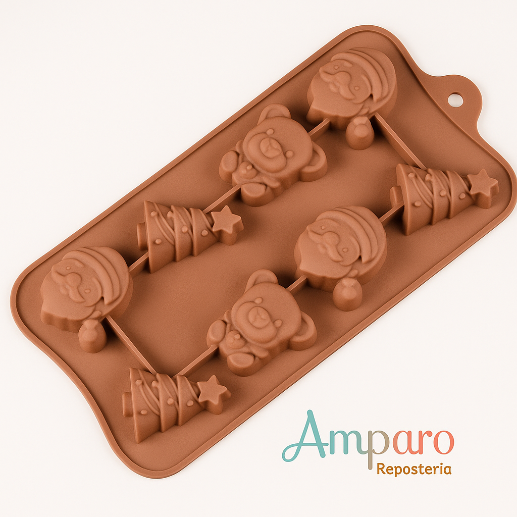 Molde silicona para chocolate con figuras navidad