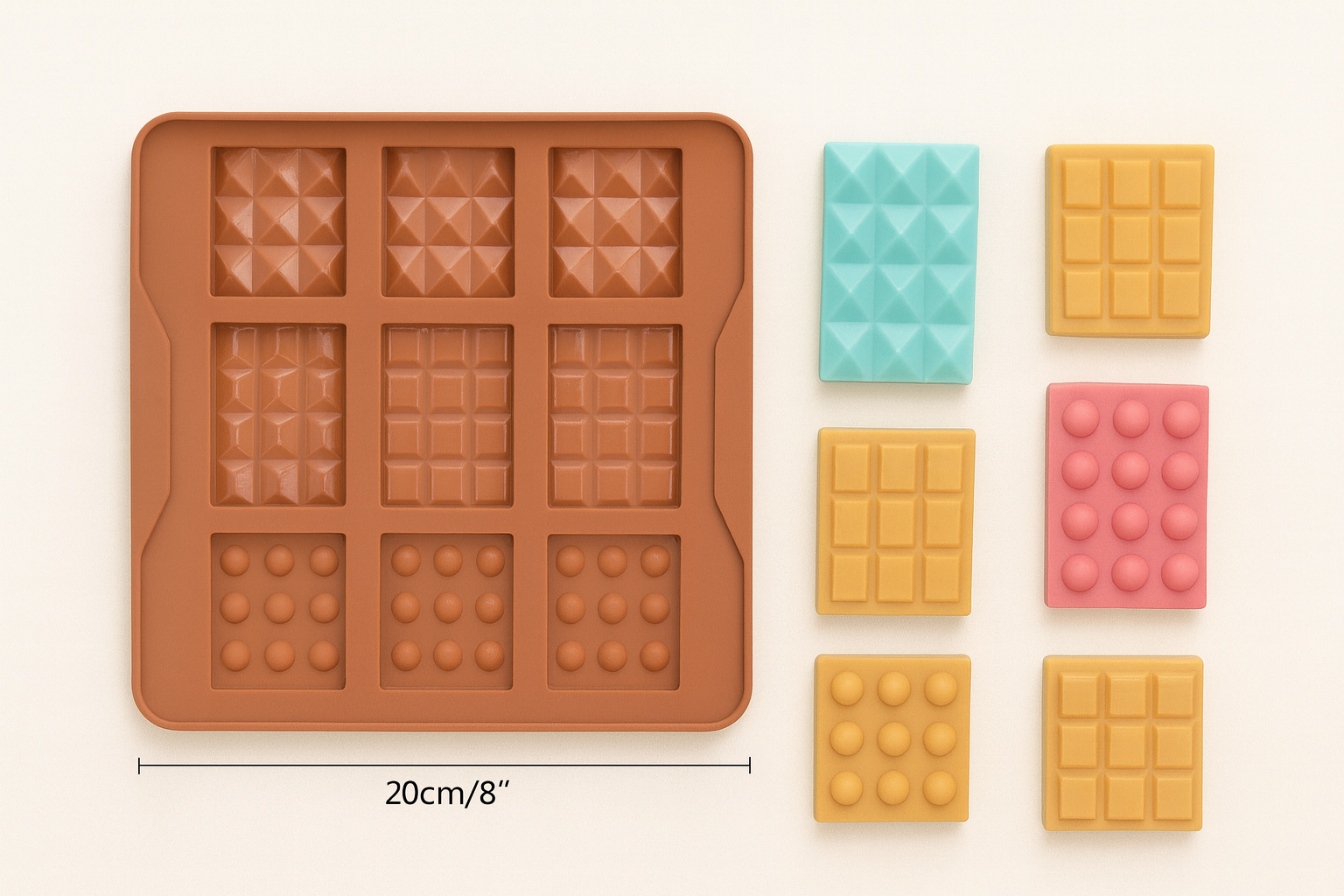 Molde de Silicona Mini Barras de Chocolate (6 Diseños)