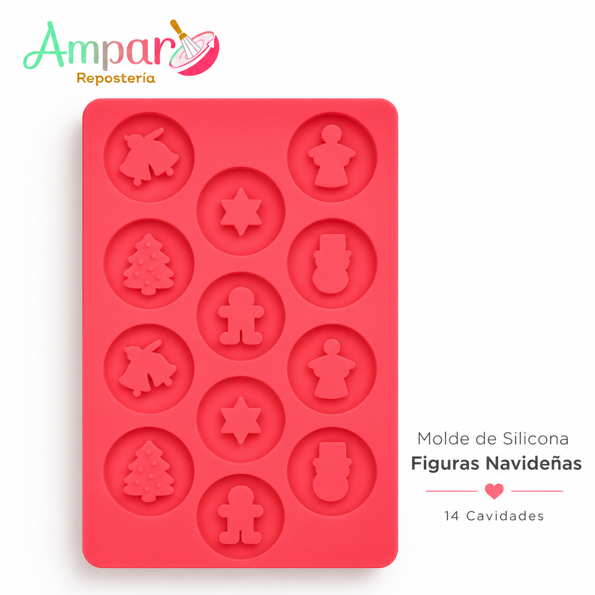 Molde de Silicona Figuras Navideñas (14 Cavidades)