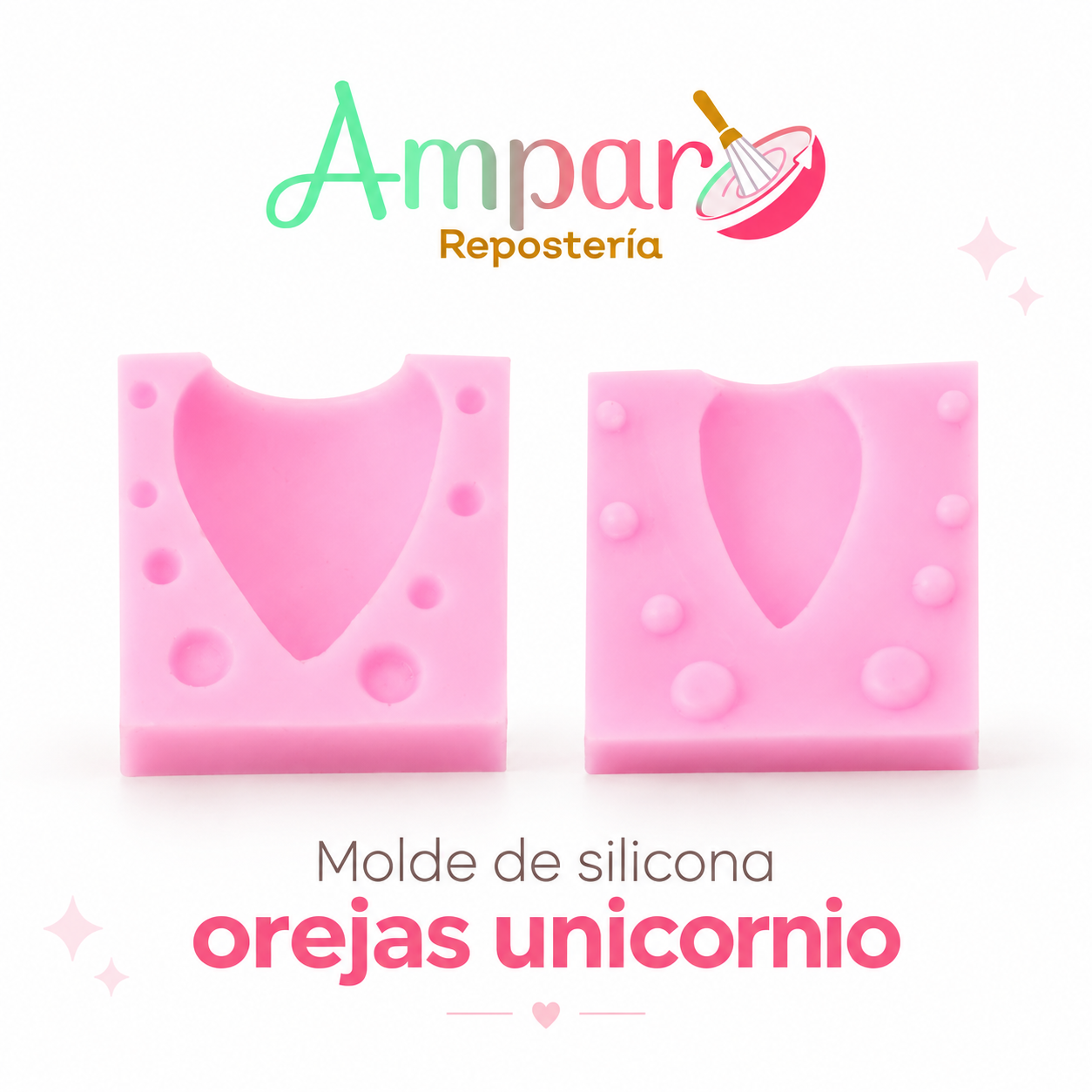 Molde silicona orejas unicornio