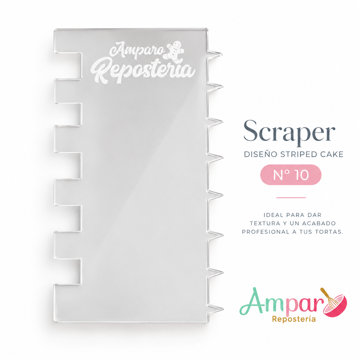 Scraper diseño striped cake N°10