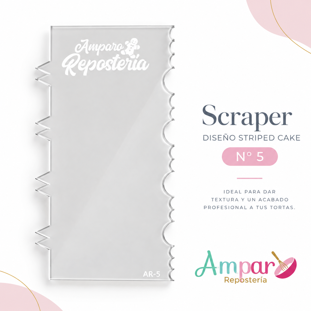 Scraper diseño striped cake N°5