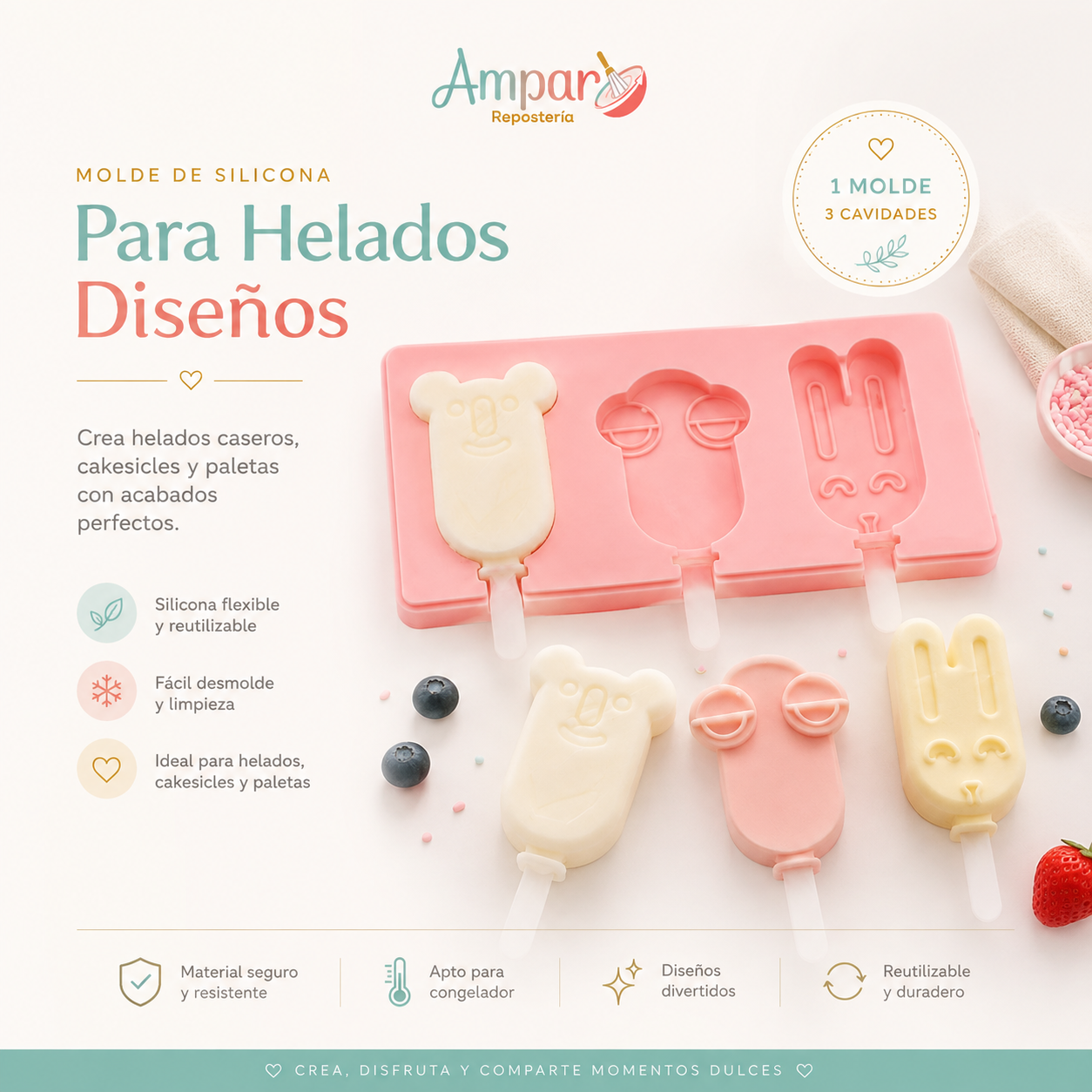 Molde de Silicona para Helados Diseños