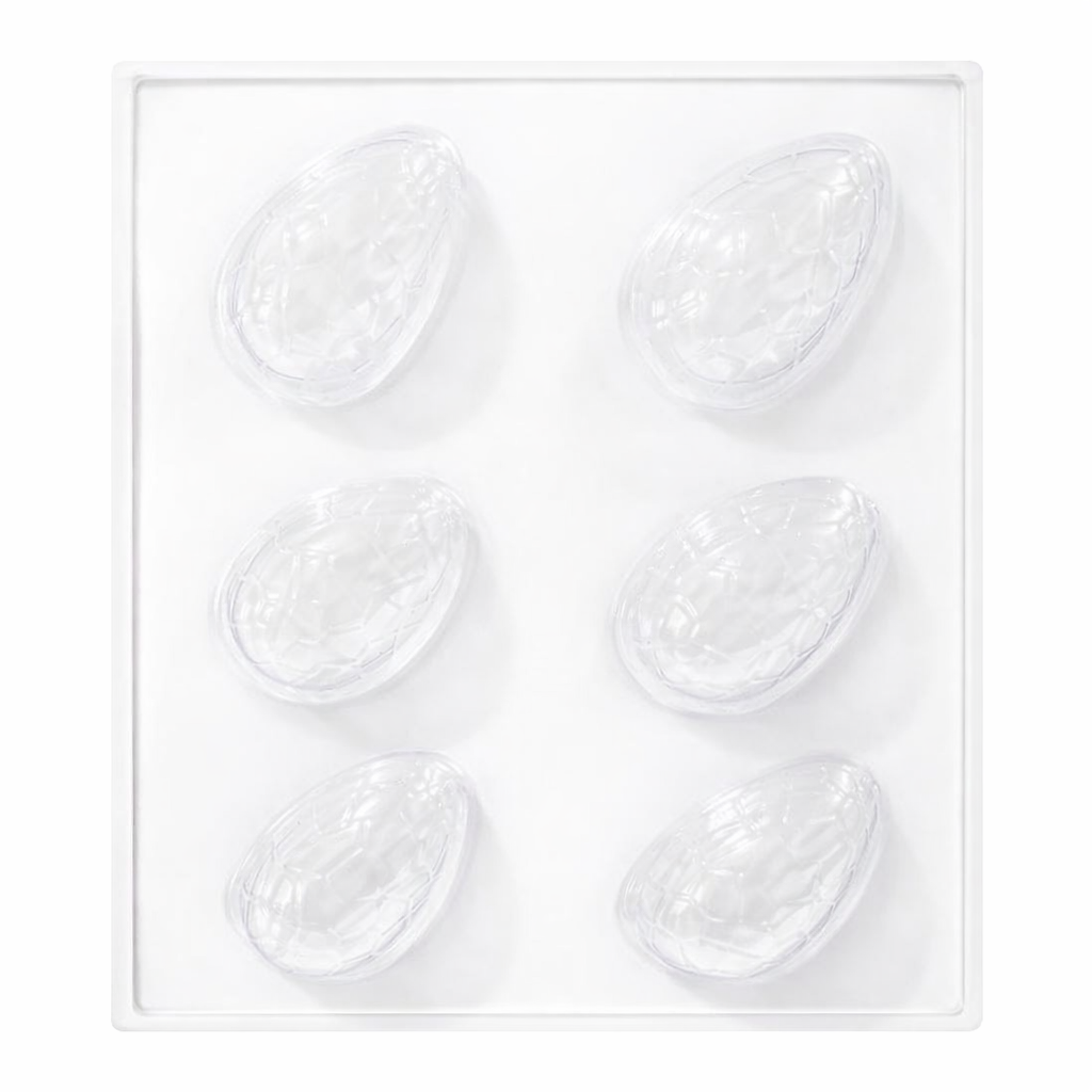 Molde de Acetato Huevo de Chocolate Texturizado – 6 Cavidades