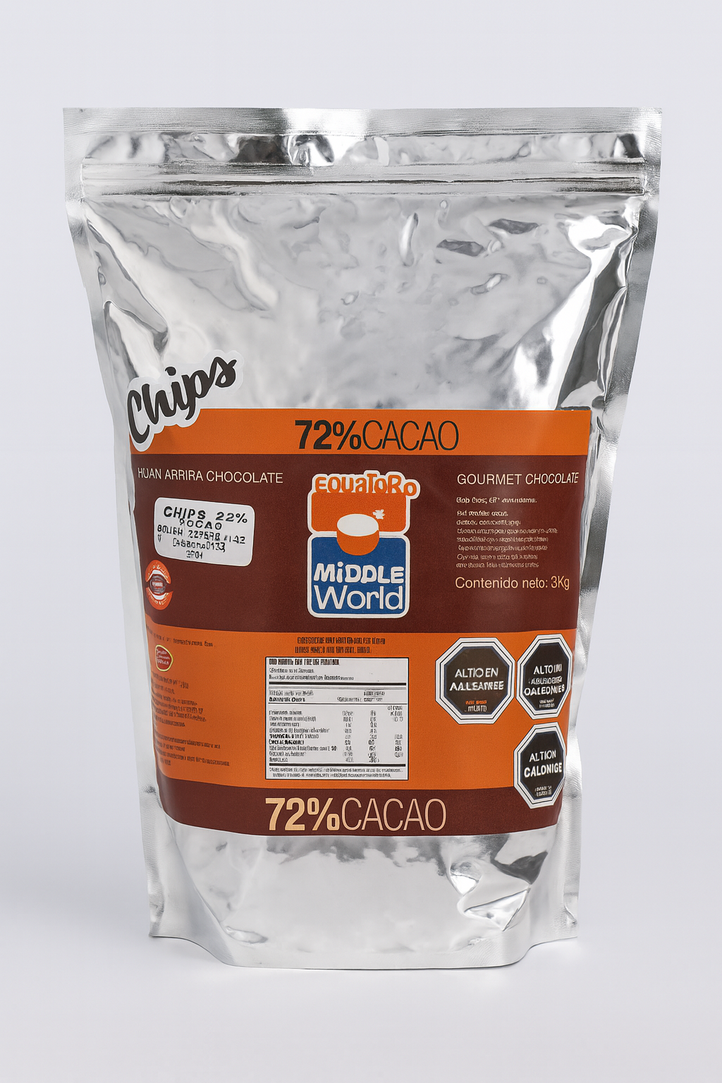 Chips Chocolate Premium 72% Cacao 1 kg – Middle of the World