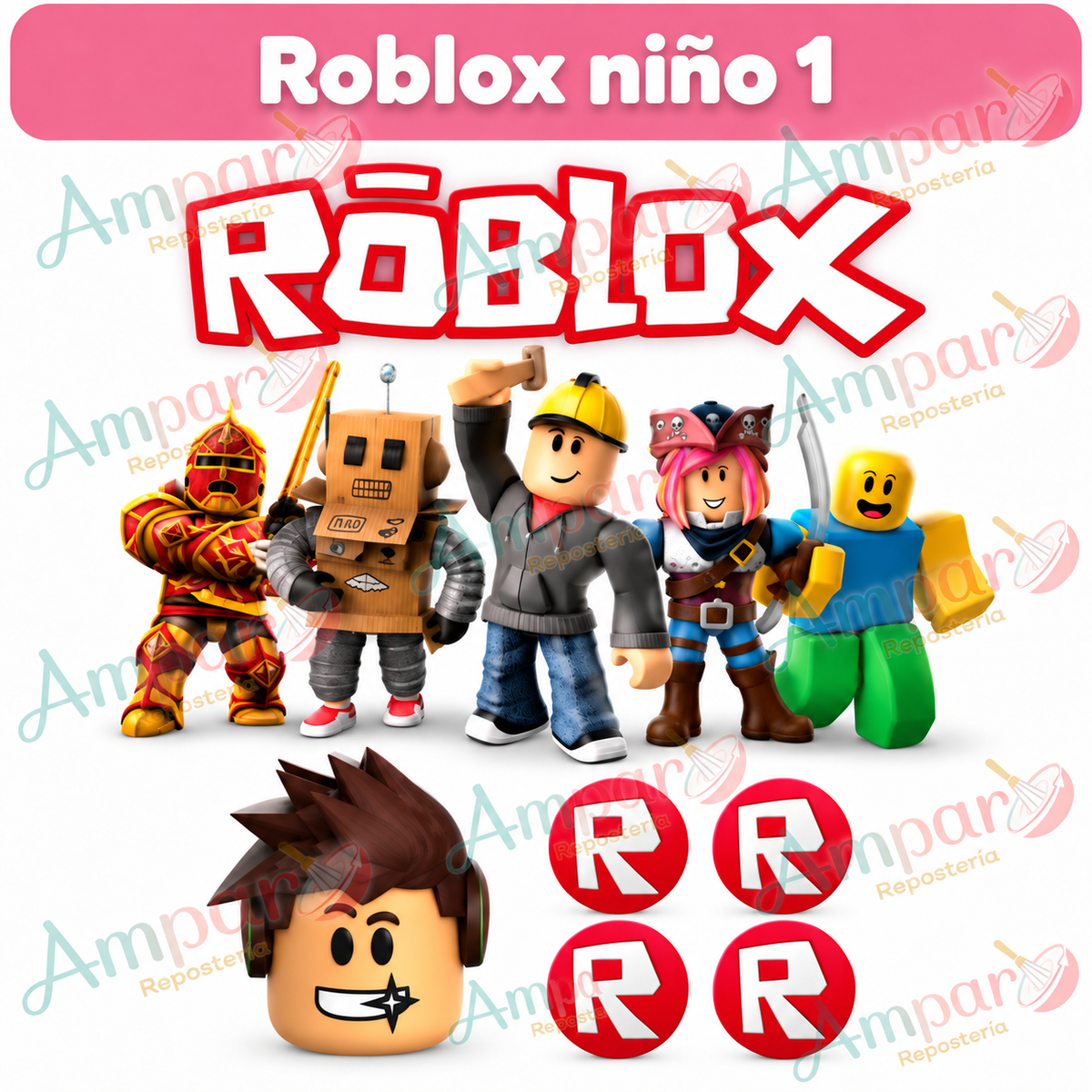 Cake Topper Set Temático Roblox Nino 1