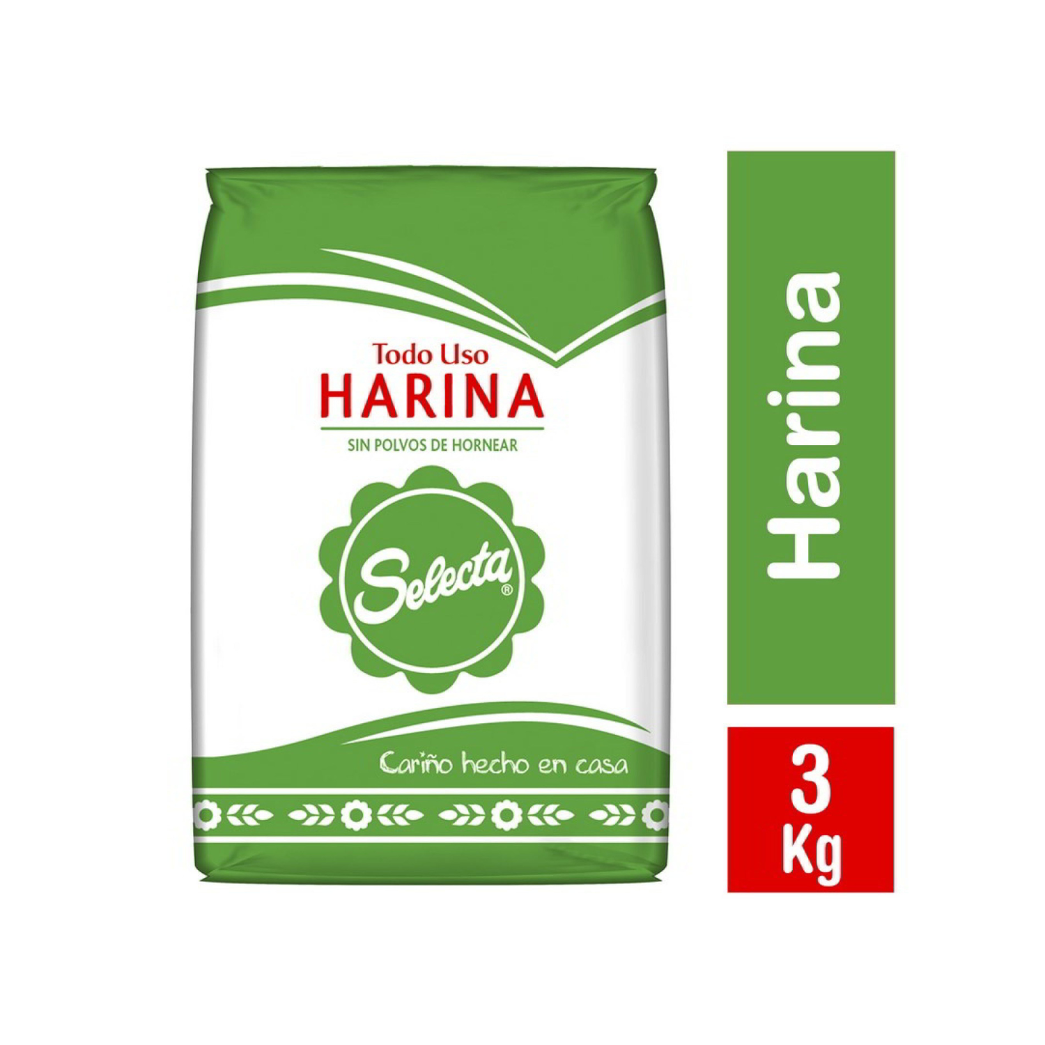 Harina sin polvos de hornear 3 kg selecta