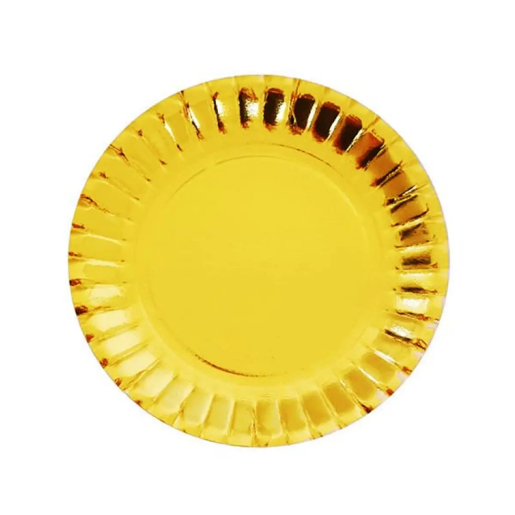 Plato de Cartón Color Dorado 30 cm
