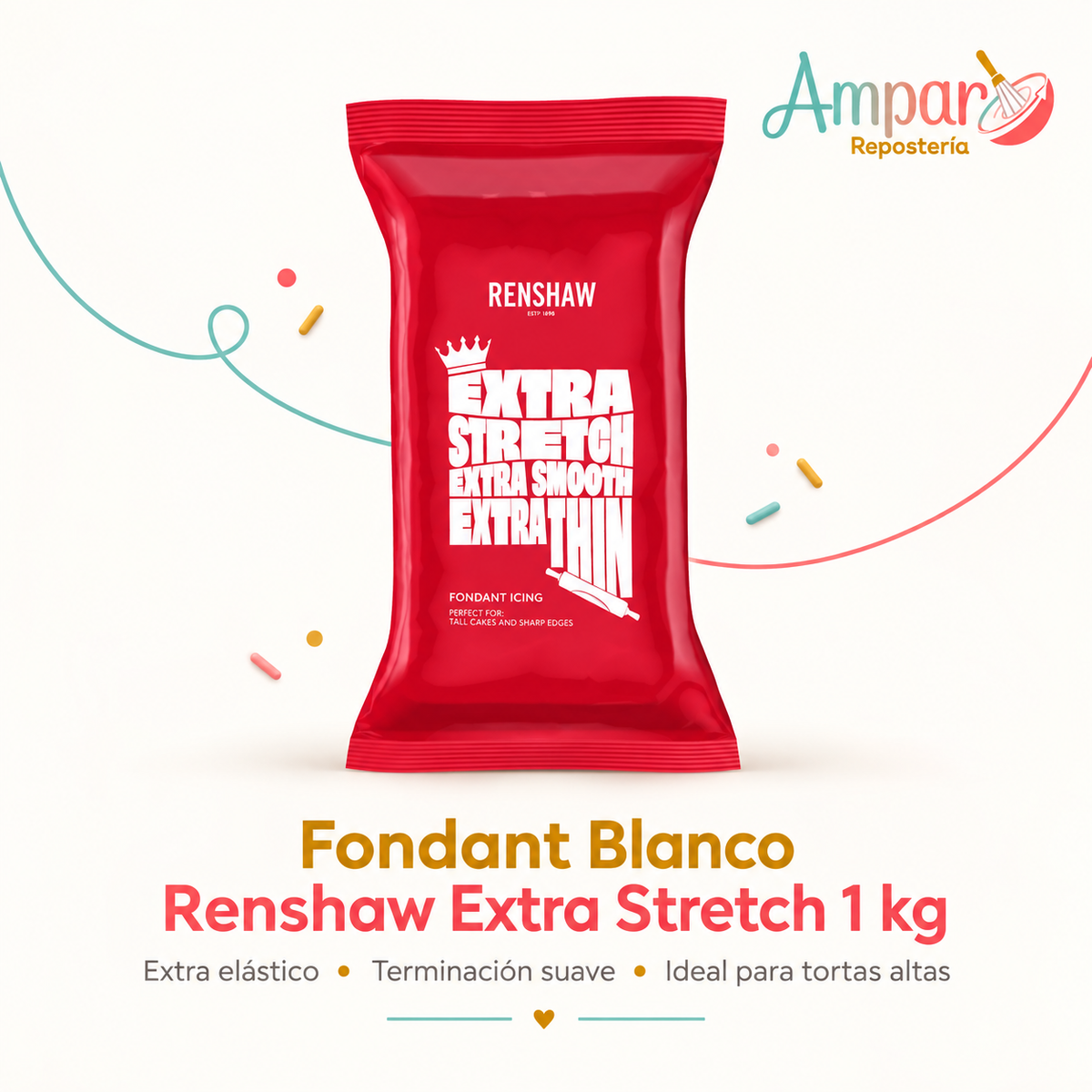 Fondant Blanco Renshaw Extra Stretch 1 kg