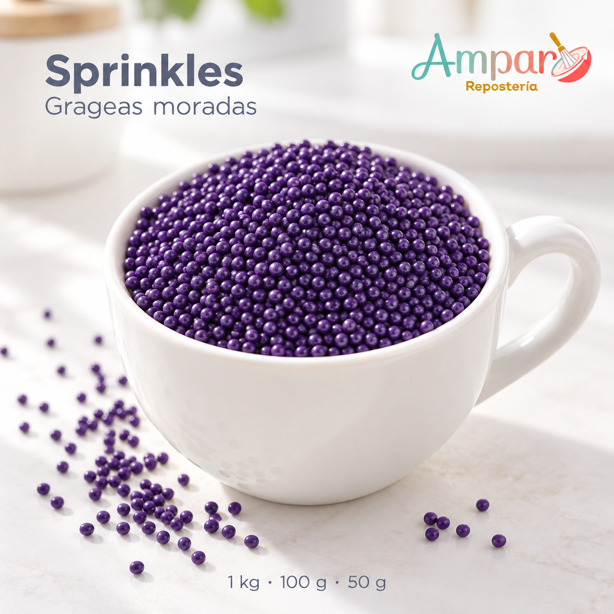 Sprinkles Grageas Moradas para Repostería
