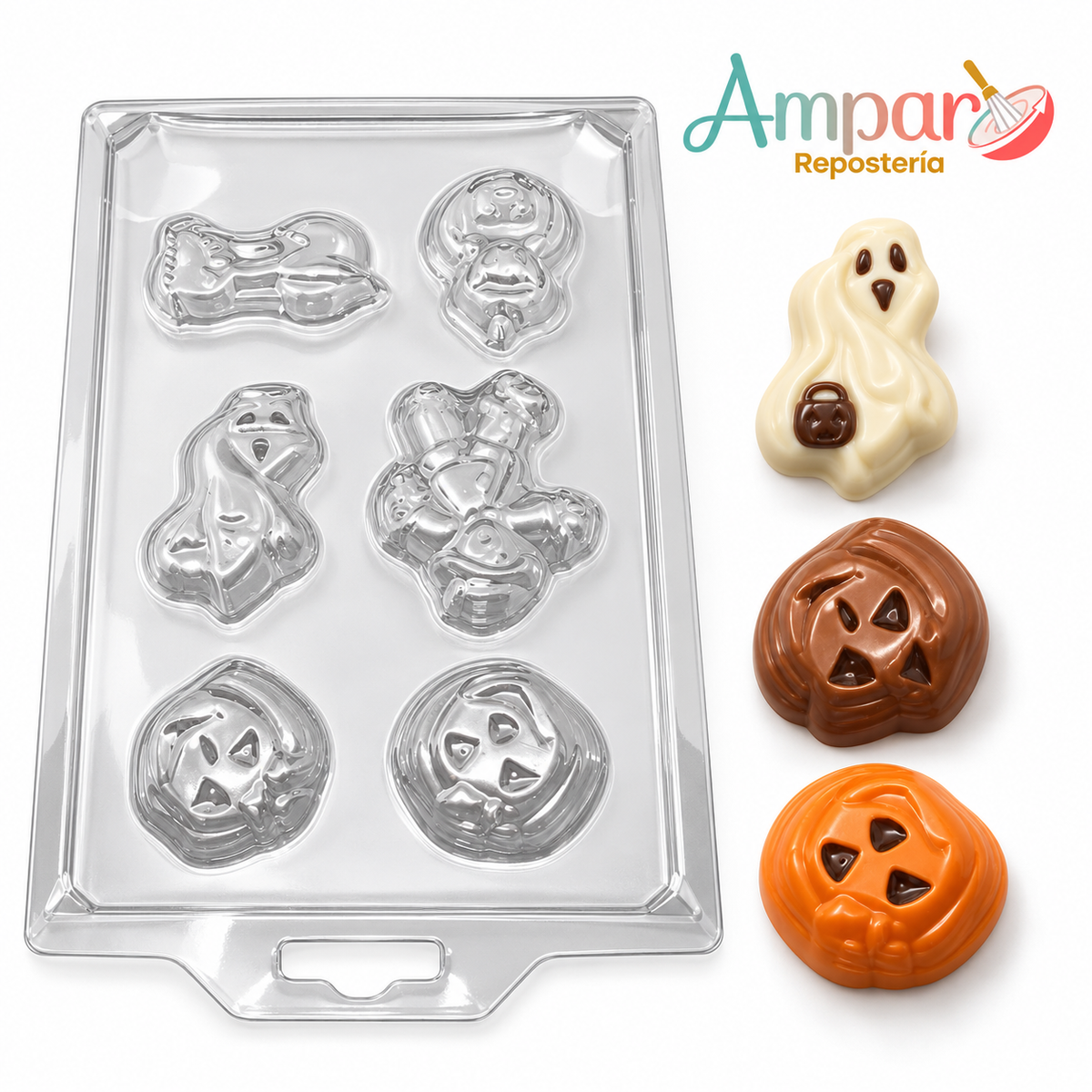 Molde Acetato Halloween Figuras Varias 6 Cavidades