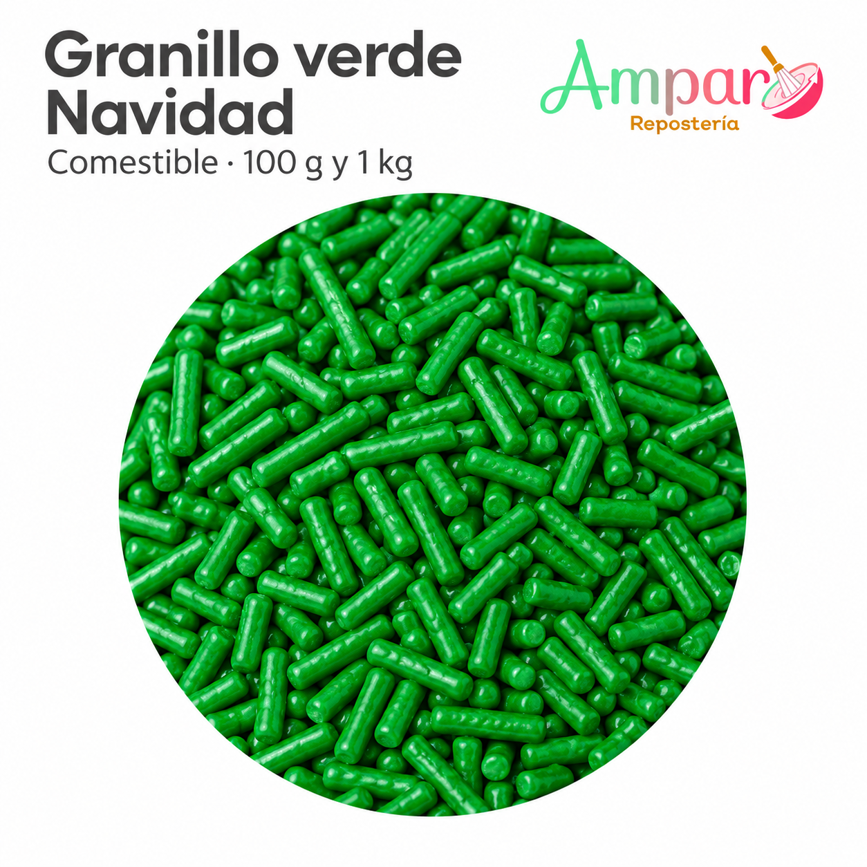 Sprinkles Granillo Comestible Color Verde Navidad