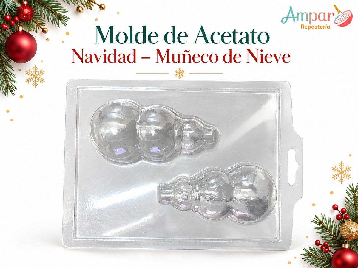 Molde de acetato - Muñeco de nieve