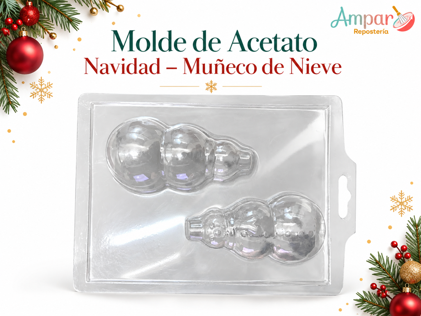 Molde de acetato - Muñeco de nieve