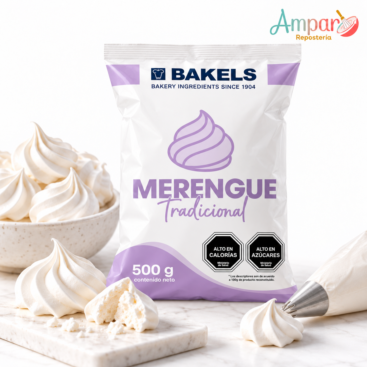 Merengue Tradicional Bakels 500 g – Premezcla Instantánea