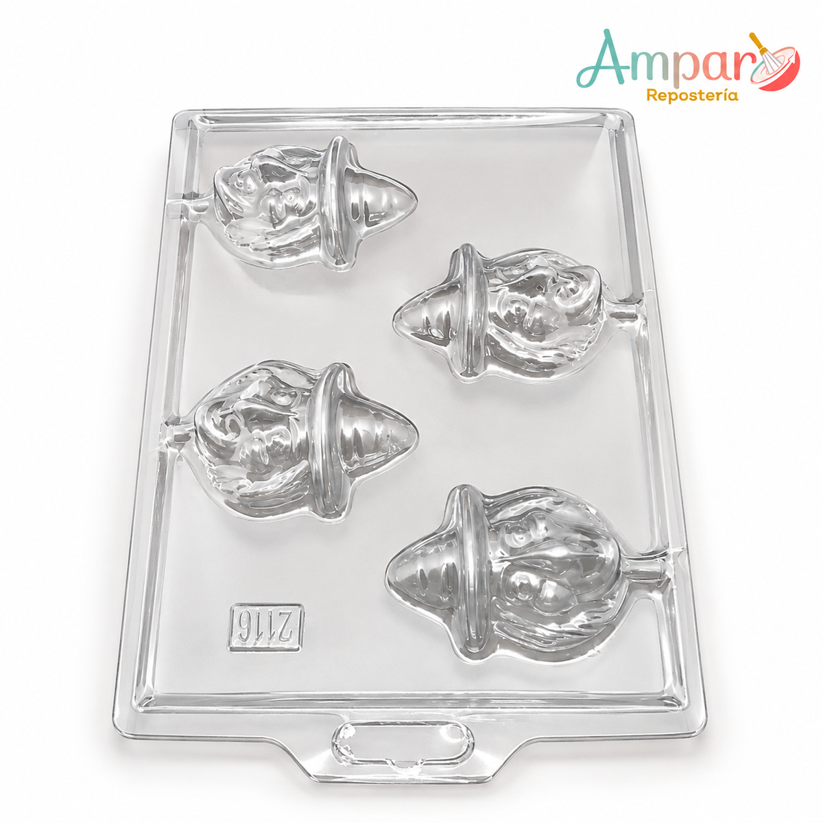 Molde de Acetato Halloween Bruja – 4 Cavidades para Piruleta