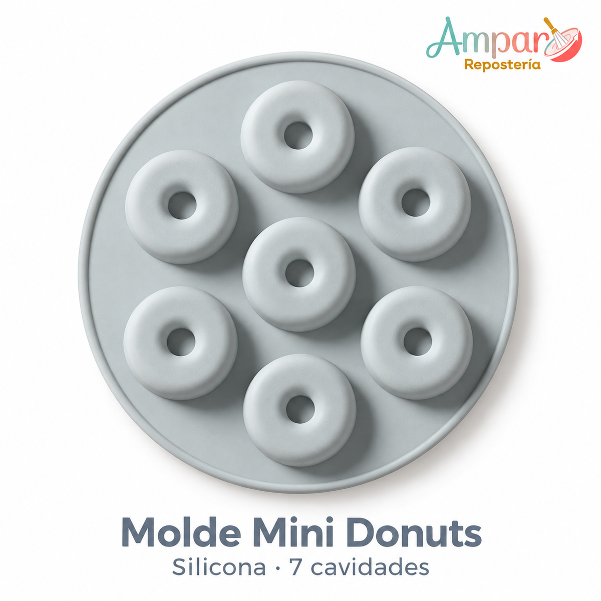 🍩 Molde Mini Donuts de Silicona – 7 Cavidades