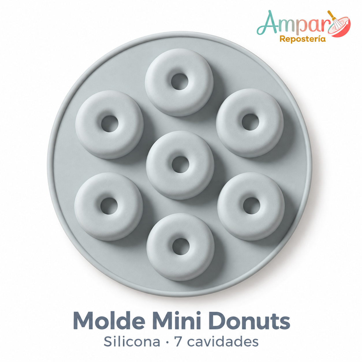 🍩 Molde Mini Donuts de Silicona – 7 Cavidades