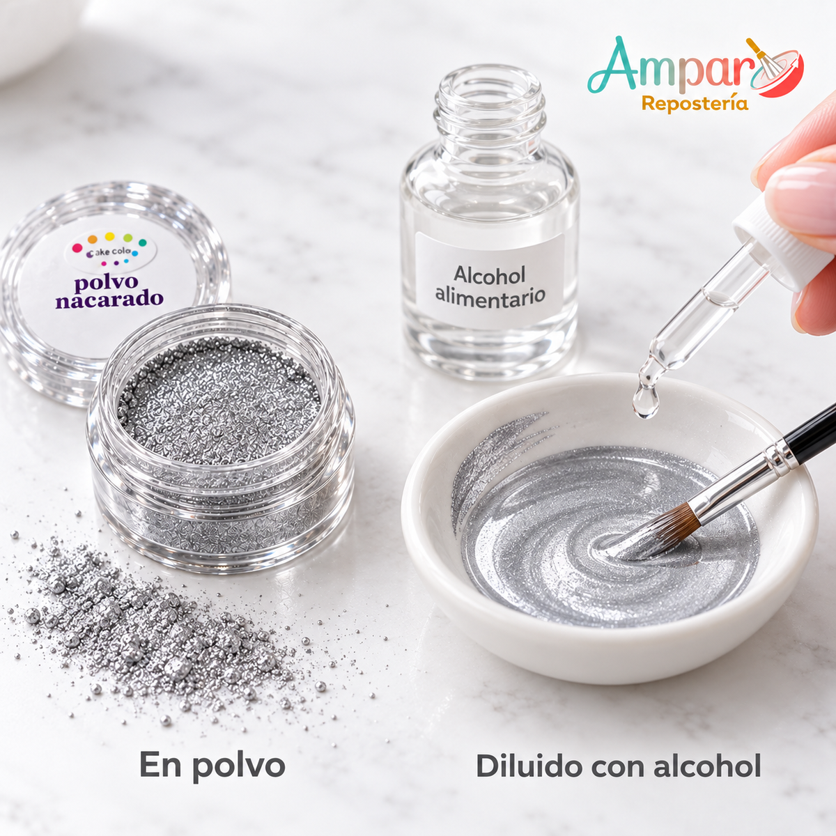 Polvo Nacarado Plata / Matizador Cake Color 5 g