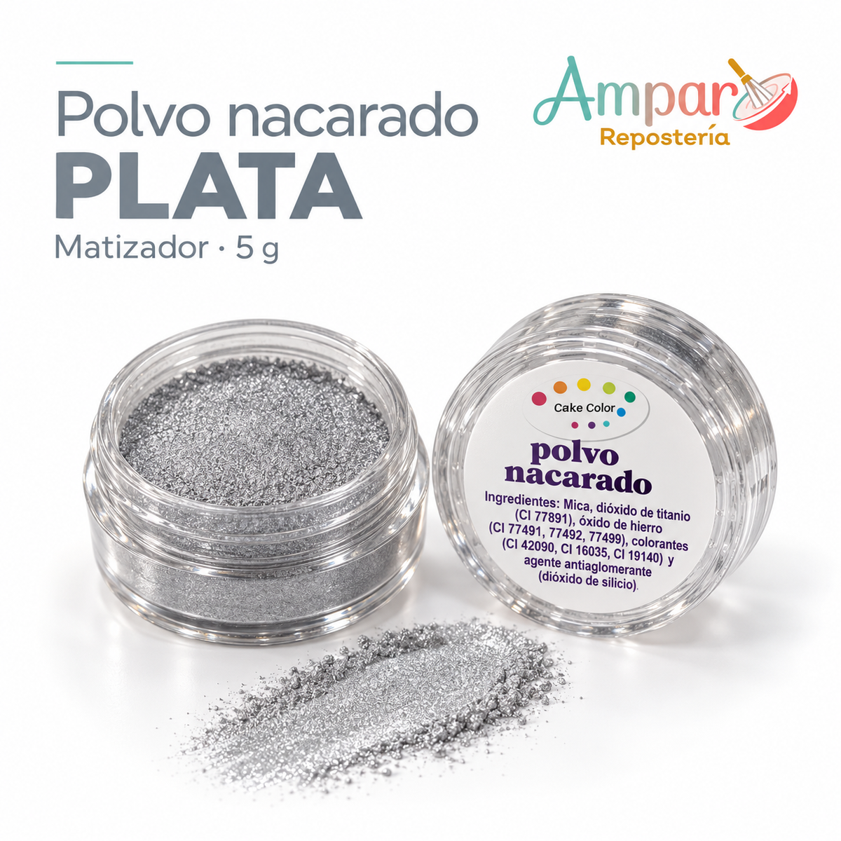 Polvo Nacarado Plata / Matizador Cake Color 5 g