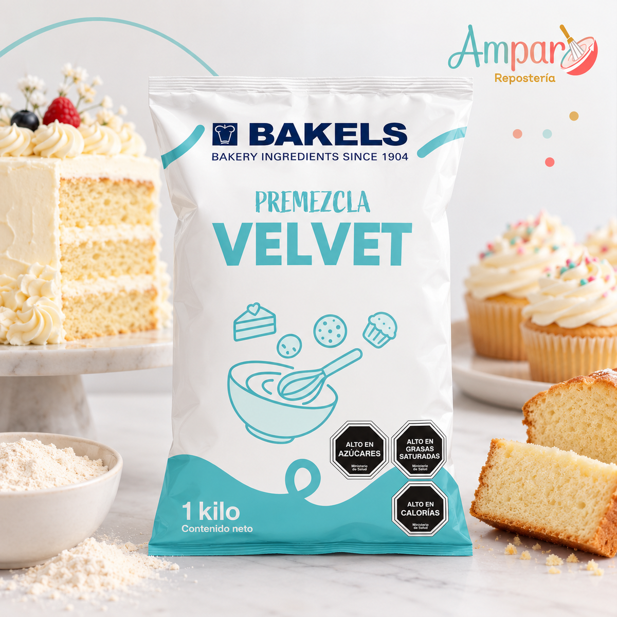 Premezcla Velvet Sabor Vainilla Bakels 1 kg – Bizcochos y Muffins