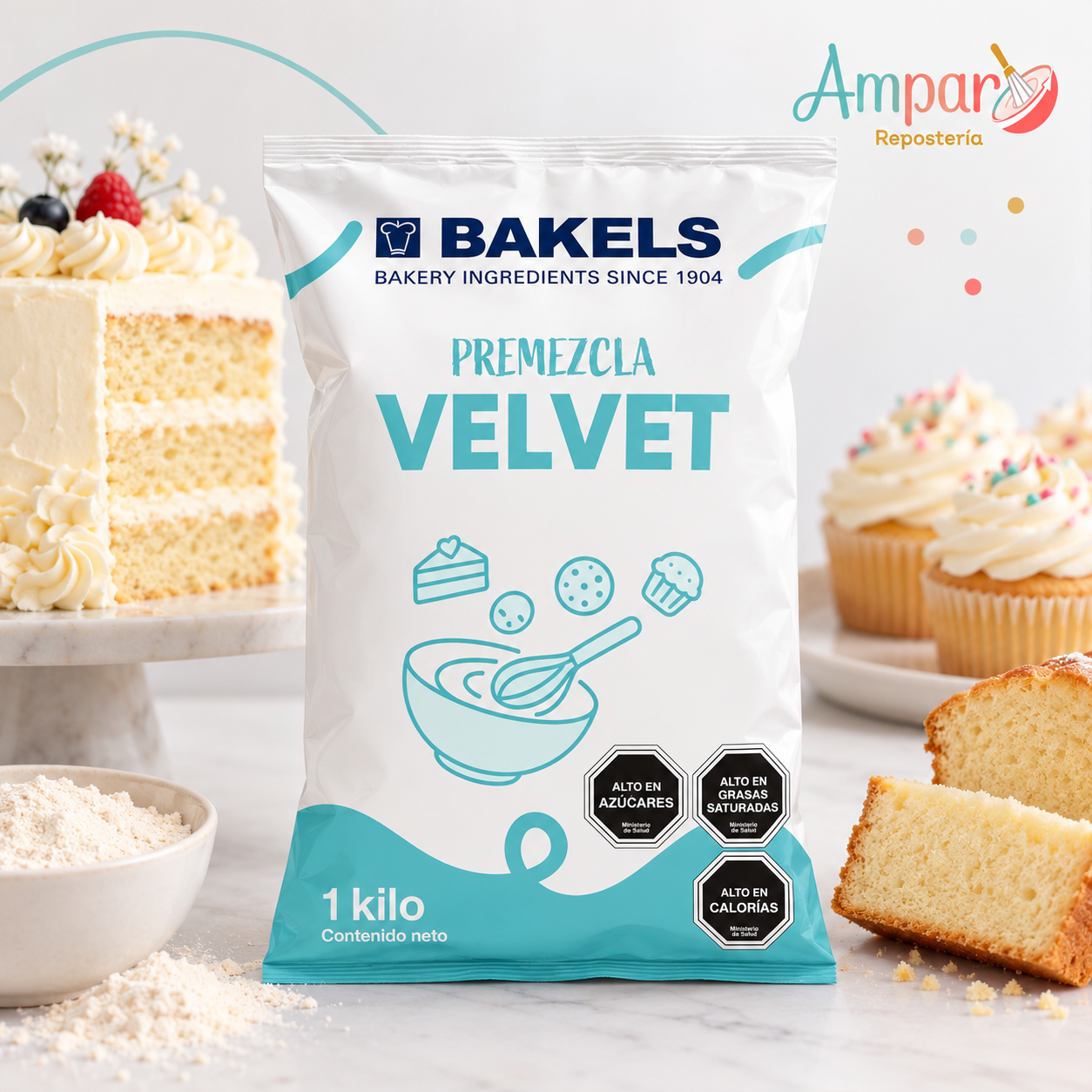 Premezcla Velvet Sabor Vainilla Bakels 1 kg – Bizcochos y Muffins