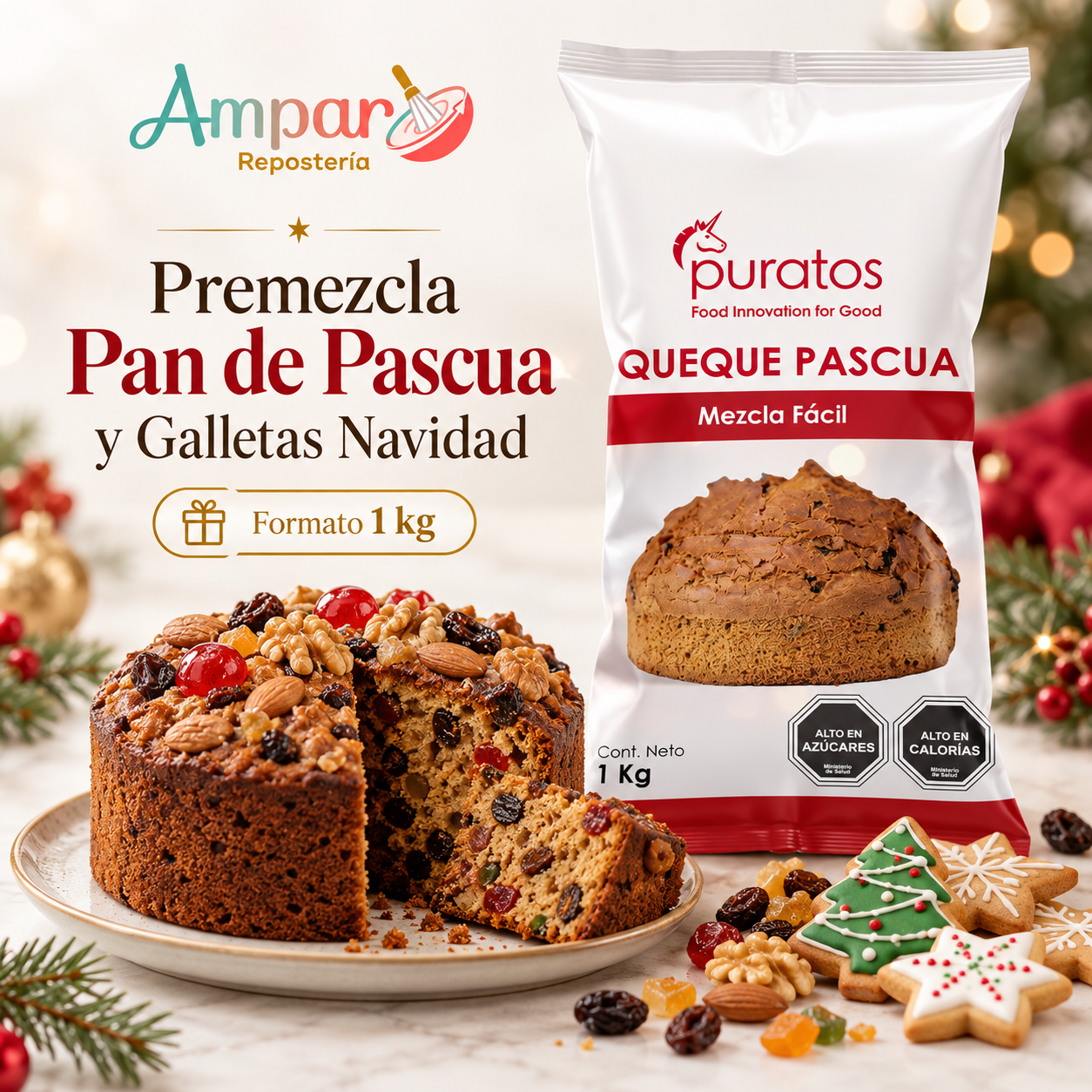 Premezcla Pan de Pascua y Galletas de Navidad Puratos – 1 kg
