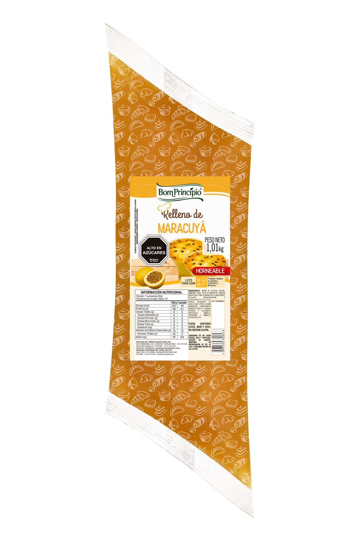 Relleno Frutal Maracuya  x1,01kg Bom Princípio 55%