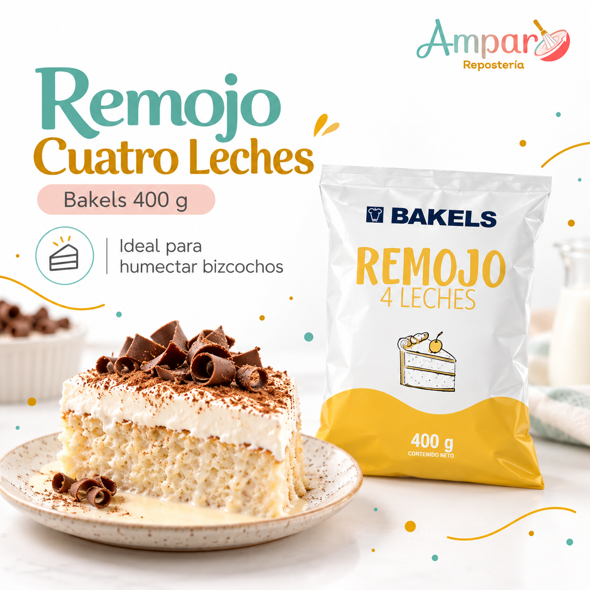 Remojo Cuatro Leches Bakels 400 g