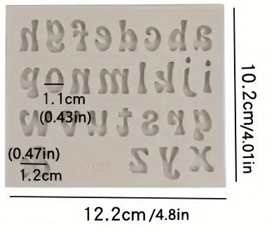 Molde de Silicona Abecedario Minúsculas – Fondant y Repostería