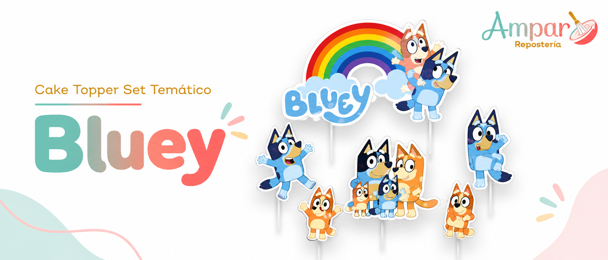Cake Topper Set Temático Bluey