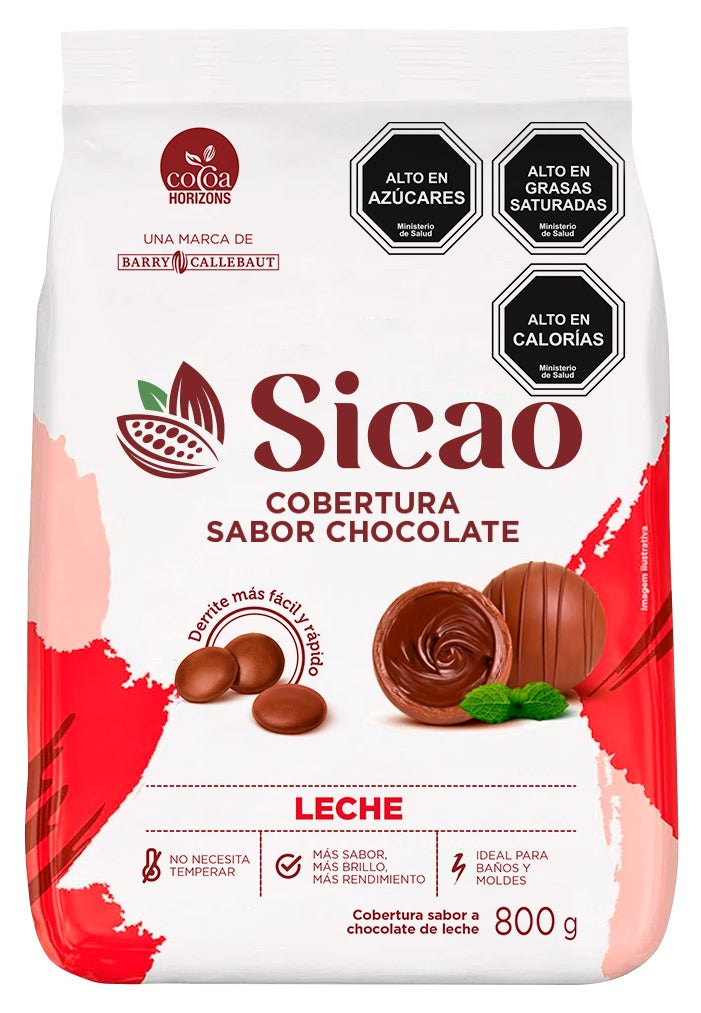 Cobertura chocolate Leche Sicao  800 gr.