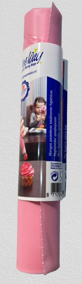 Manga plastica 30*17 pink resistente 10 unidades