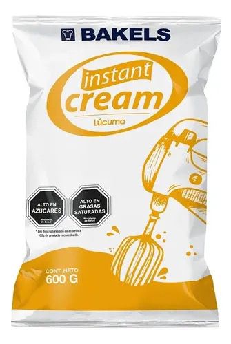 Crema Vegetal Instant Cream Lúcuma Bakels 600 g – Mezcla para Chantilly Profesional