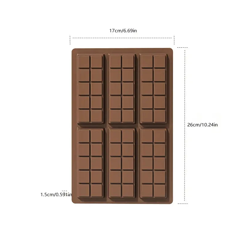 Molde de silicona para chocolate barra Dubái 6 cavidades