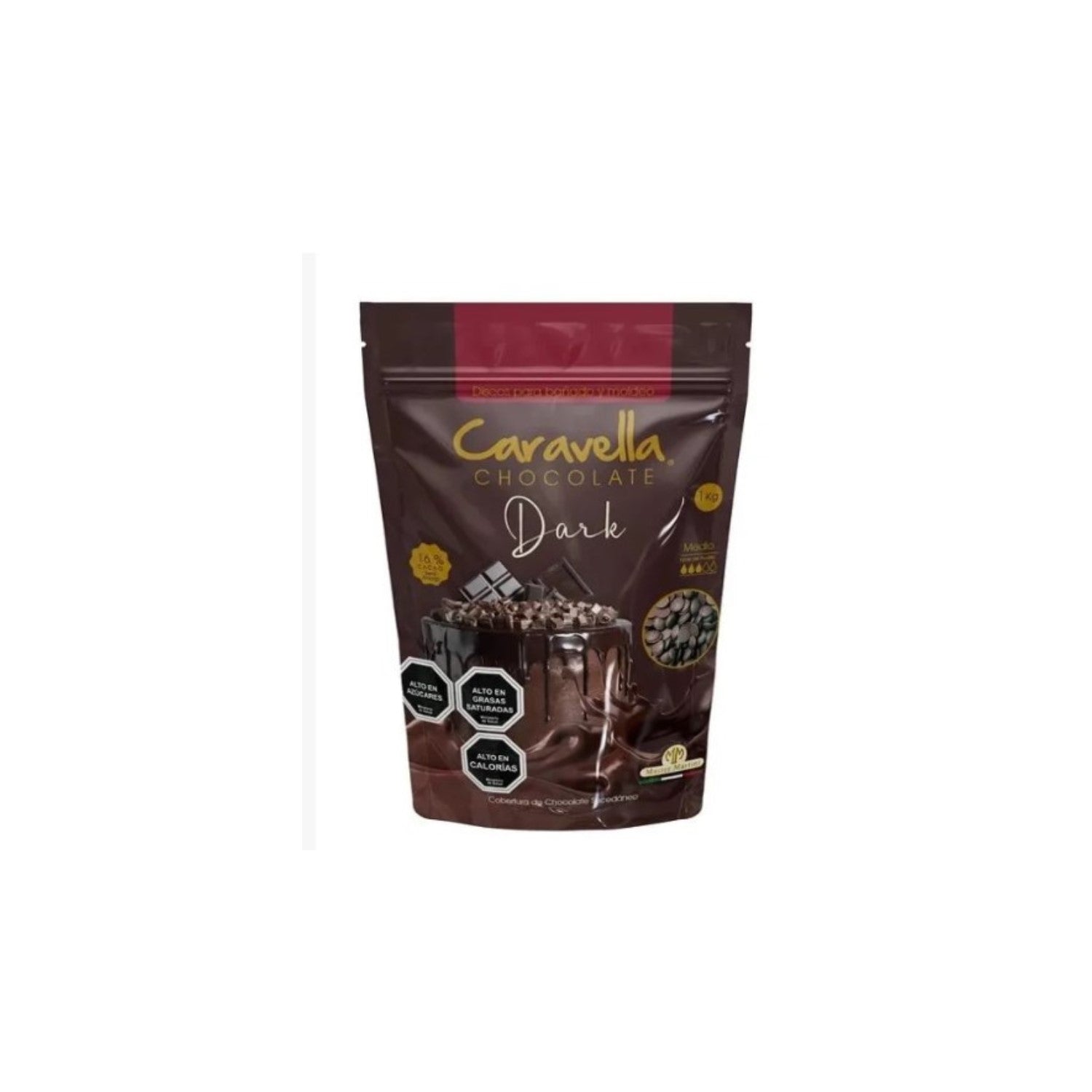 Cobertura para Moldeo y Bañado Discos Chocolate Negro Amargo Caravella dark kilo