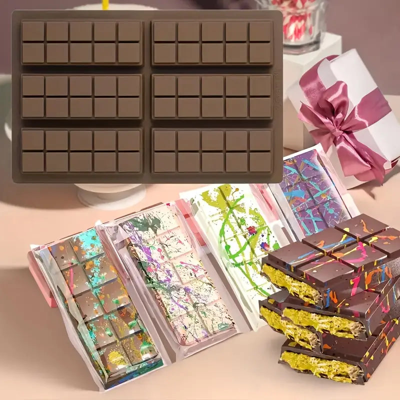 Molde de silicona para chocolate barra Dubái 6 cavidades