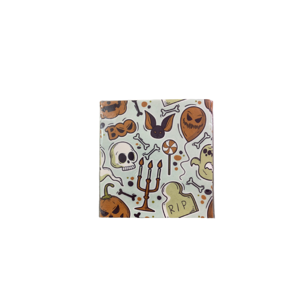 Papel para alfajor  diseño halloween craneo