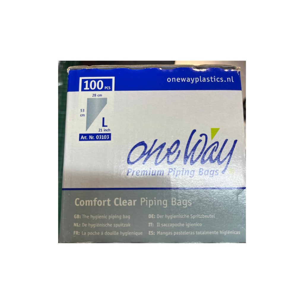 Manga plastica 53*28 Clear  L 100 unidades