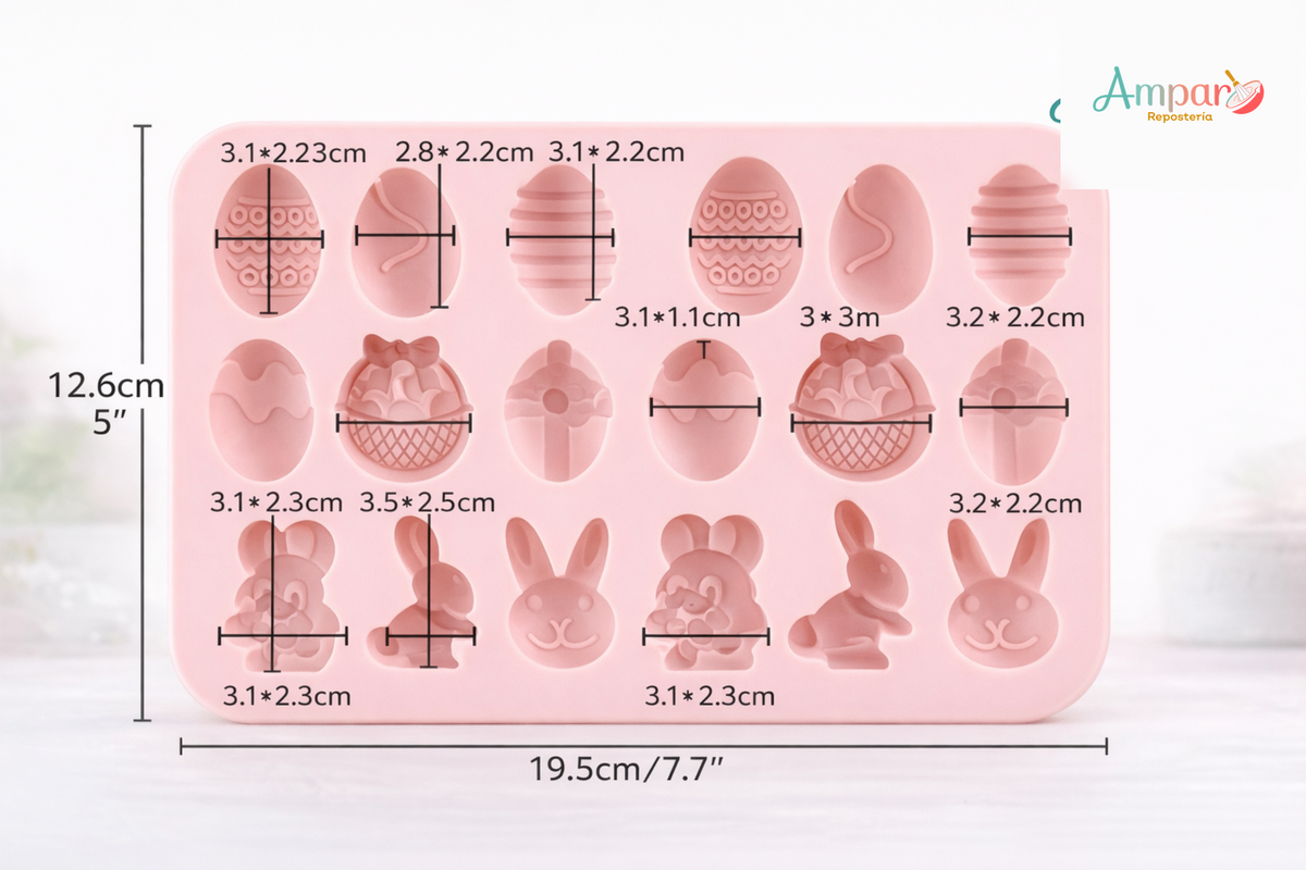 Molde de Silicona Conejitos y Huevos – 18 Cavidades