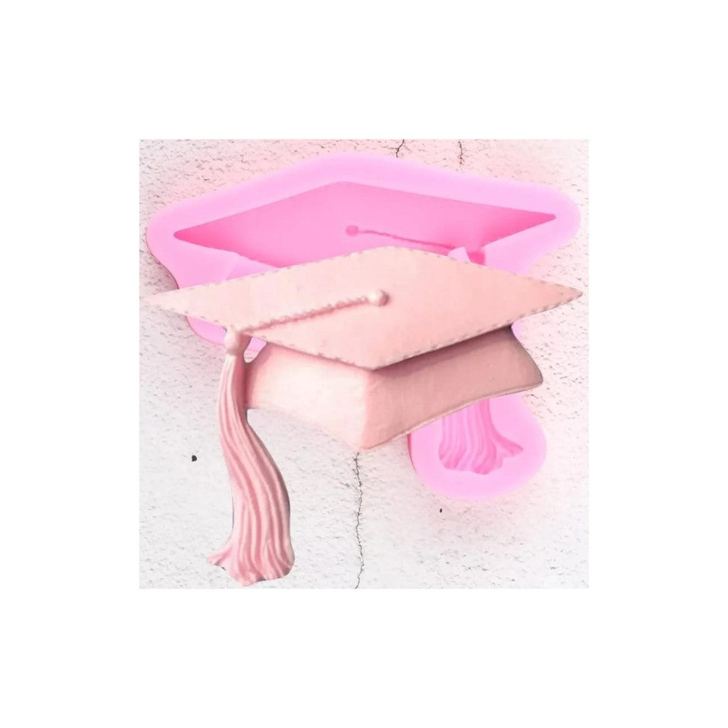 Molde  de Silicona Fondant Birrete Grado Licenciatura