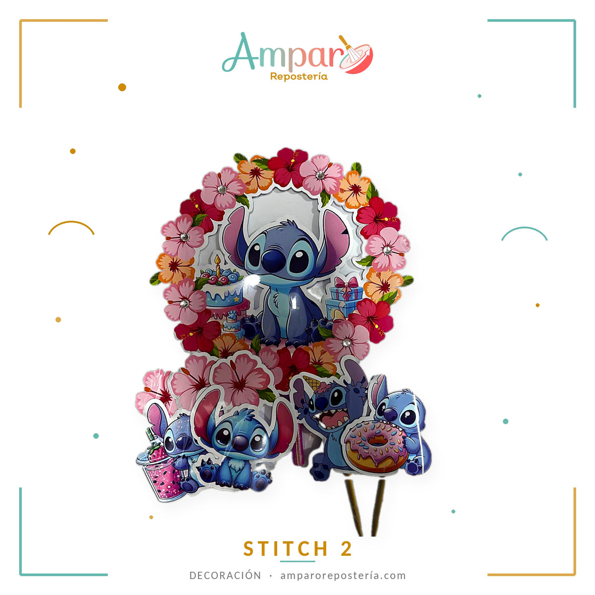 Cake Topper Set Temático Stich