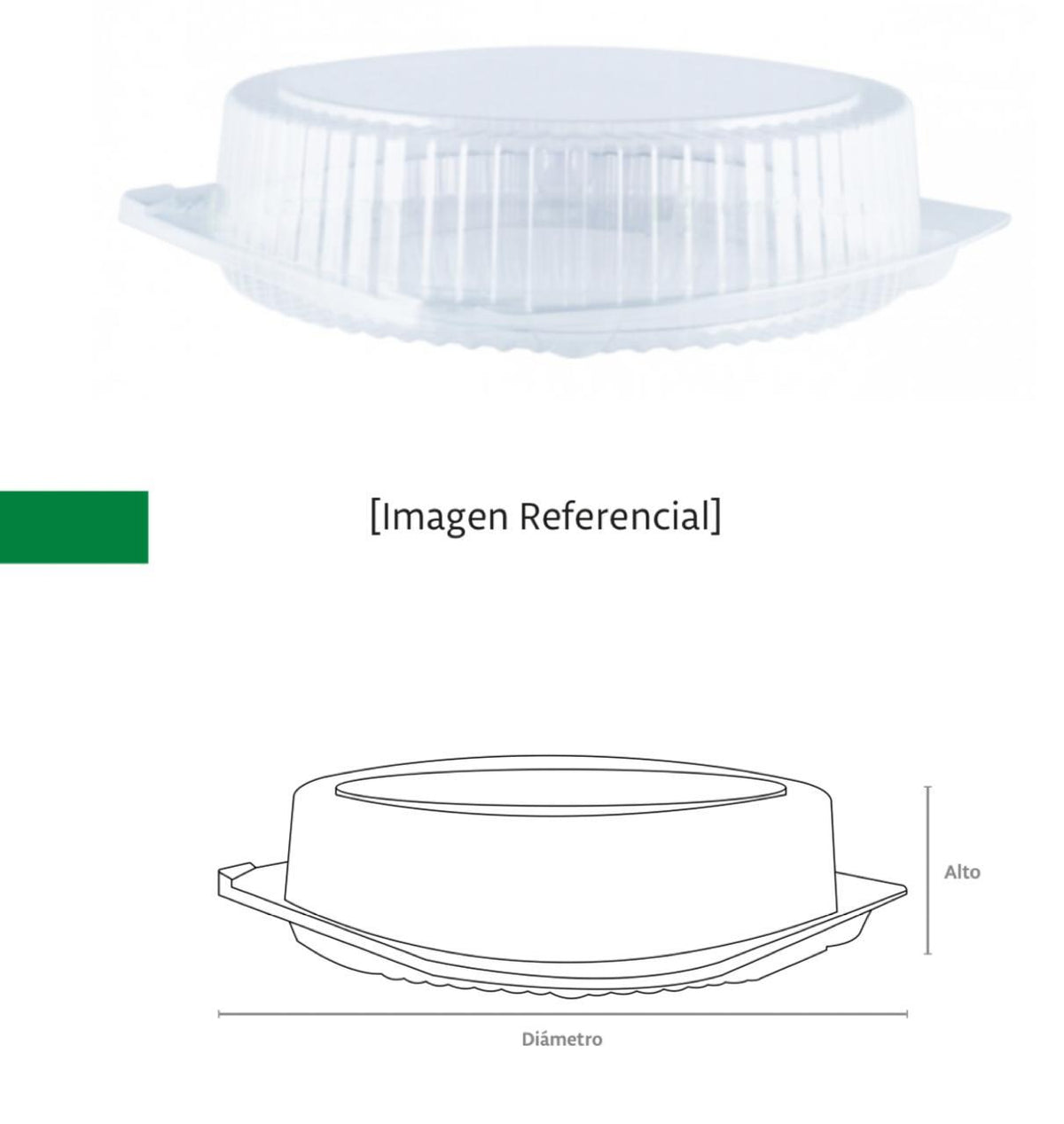 Caja plastica para tartaleta 26*7 cm