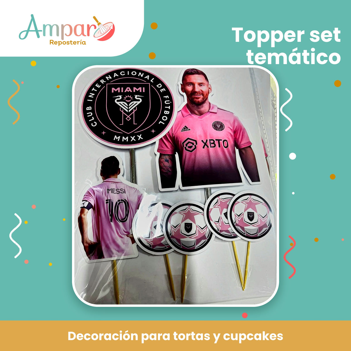 Cake Topper Set Temático Messi