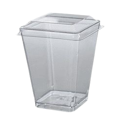 Vaso para postre cuadrado con tapa 150ml