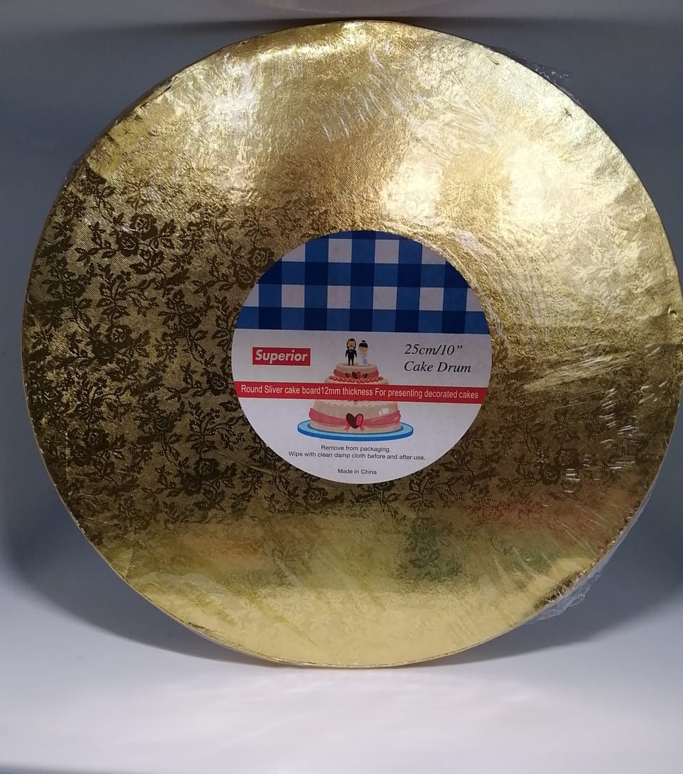 Base de plumavit para torta dorada 25 cm