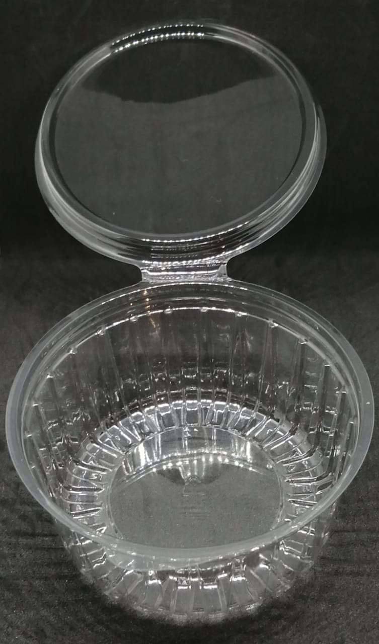 Envase pote bisagra pet 12 OZ tapa lisa