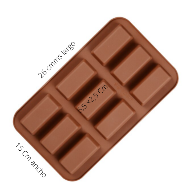 Molde de Silicona Chocolate Barra Rectangular