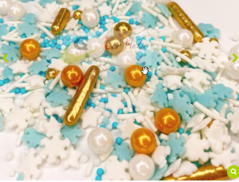 Sprinkles de estrellas blancas y perlas colores – Master en Reposteria