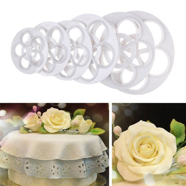Cortador de Flores – Set 6 Piezas Rosa para Fondant y Galletas